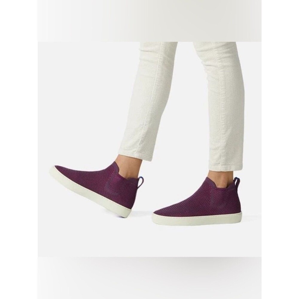 Rothy's Chelsea Ankle Boots Lattice Knit High Top Sneaker Berry Purple Women's 9